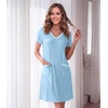 image:imageWiWi Soft Nightgown for Women Short Sleeve Sleep Shirts Plus Size Ladies Sleepwear Pajamas S4XPale Blue
