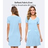 image:imageWiWi Soft Nightgown for Women Short Sleeve Sleep Shirts Plus Size Ladies Sleepwear Pajamas S4XPale Blue