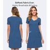 image:imageWiWi Soft Nightgown for Women Short Sleeve Sleep Shirts Plus Size Ladies Sleepwear Pajamas S4XPrussian Blue