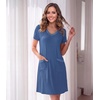 image:imageWiWi Soft Nightgown for Women Short Sleeve Sleep Shirts Plus Size Ladies Sleepwear Pajamas S4XPrussian Blue
