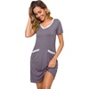 image:imageWiWi Soft Nightgown for Women Short Sleeve Sleep Shirts Plus Size Ladies Sleepwear Pajamas S4XPurplish Grey