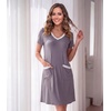 image:imageWiWi Soft Nightgown for Women Short Sleeve Sleep Shirts Plus Size Ladies Sleepwear Pajamas S4XPurplish Grey