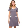 image:imageWiWi Soft Nightgown for Women Short Sleeve Sleep Shirts Plus Size Ladies Sleepwear Pajamas S4XPurplish Grey