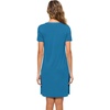 image:imageWiWi Soft Nightgown for Women Short Sleeve Sleep Shirts Plus Size Ladies Sleepwear Pajamas S4XTeal Blue