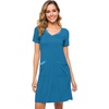 image:imageWiWi Soft Nightgown for Women Short Sleeve Sleep Shirts Plus Size Ladies Sleepwear Pajamas S4XTeal Blue