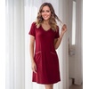image:imageWiWi Soft Nightgown for Women Short Sleeve Sleep Shirts Plus Size Ladies Sleepwear Pajamas S4XWine