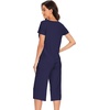 image:imageWiWi Soft Viscose from Bamboo Pajamas for Women Short Sleeve Pajama Sets with Capri Pants Pjs Comfy Loungewear SXXLAnavy