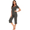 image:imageWiWi Soft Viscose from Bamboo Pajamas for Women Short Sleeve Pajama Sets with Capri Pants Pjs Comfy Loungewear SXXLBiron Grey