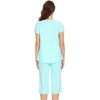 image:imageWiWi Soft Viscose from Bamboo Pajamas for Women Short Sleeve Pajama Sets with Capri Pants Pjs Comfy Loungewear SXXLCaqua
