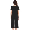 image:imageWiWi Soft Viscose from Bamboo Pajamas for Women Short Sleeve Pajama Sets with Capri Pants Pjs Comfy Loungewear SXXLCblack