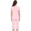image:imageWiWi Soft Viscose from Bamboo Pajamas for Women Short Sleeve Pajama Sets with Capri Pants Pjs Comfy Loungewear SXXLCpink