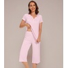 image:imageWiWi Soft Viscose from Bamboo Pajamas for Women Short Sleeve Pajama Sets with Capri Pants Pjs Comfy Loungewear SXXLCpink