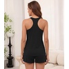 image:imageWiWi Soft Viscose from Bamboo Pajamas for Women Tank Top and Shorts Sleepwear Cool Pjs Sleeveless Pajama Set SXXLBlack