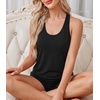 image:imageWiWi Soft Viscose from Bamboo Pajamas for Women Tank Top and Shorts Sleepwear Cool Pjs Sleeveless Pajama Set SXXLBlack