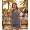 image:imageWiWi Soft Viscose from Bamboo Pajamas for Women Tank Top and Shorts Sleepwear Cool Pjs Sleeveless Pajama Set SXXLDark Grey