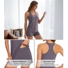 image:imageWiWi Soft Viscose from Bamboo Pajamas for Women Tank Top and Shorts Sleepwear Cool Pjs Sleeveless Pajama Set SXXLDark Grey