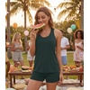 image:imageWiWi Soft Viscose from Bamboo Pajamas for Women Tank Top and Shorts Sleepwear Cool Pjs Sleeveless Pajama Set SXXLFence Green