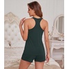 image:imageWiWi Soft Viscose from Bamboo Pajamas for Women Tank Top and Shorts Sleepwear Cool Pjs Sleeveless Pajama Set SXXLFence Green