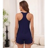image:imageWiWi Soft Viscose from Bamboo Pajamas for Women Tank Top and Shorts Sleepwear Cool Pjs Sleeveless Pajama Set SXXLNavy