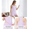 image:imageWiWi Soft Viscose from Bamboo Pajamas for Women Tank Top and Shorts Sleepwear Cool Pjs Sleeveless Pajama Set SXXLPastel Purple