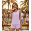image:imageWiWi Soft Viscose from Bamboo Pajamas for Women Tank Top and Shorts Sleepwear Cool Pjs Sleeveless Pajama Set SXXLPastel Purple