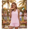 image:imageWiWi Soft Viscose from Bamboo Pajamas for Women Tank Top and Shorts Sleepwear Cool Pjs Sleeveless Pajama Set SXXLPink