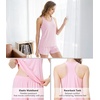 image:imageWiWi Soft Viscose from Bamboo Pajamas for Women Tank Top and Shorts Sleepwear Cool Pjs Sleeveless Pajama Set SXXLPink