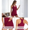 image:imageWiWi Soft Viscose from Bamboo Pajamas for Women Tank Top and Shorts Sleepwear Cool Pjs Sleeveless Pajama Set SXXLWine