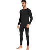 image:imageWiWi Thermal Underwear for Men Bamboo Viscose Long Johns Set Soft Warm Base Layer Lightweight Top and Bottom Sets SXXLAblack