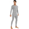 image:imageWiWi Thermal Underwear for Men Bamboo Viscose Long Johns Set Soft Warm Base Layer Lightweight Top and Bottom Sets SXXLAheather Grey