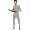 image:imageWiWi Thermal Underwear for Men Bamboo Viscose Long Johns Set Soft Warm Base Layer Lightweight Top and Bottom Sets SXXLAheather Grey