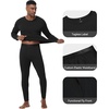 image:imageWiWi Thermal Underwear for Men Bamboo Viscose Long Johns Set Soft Warm Base Layer Lightweight Top and Bottom Sets SXXLBblack