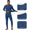 image:imageWiWi Thermal Underwear for Men Bamboo Viscose Long Johns Set Soft Warm Base Layer Lightweight Top and Bottom Sets SXXLBdark Blue