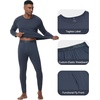 image:imageWiWi Thermal Underwear for Men Bamboo Viscose Long Johns Set Soft Warm Base Layer Lightweight Top and Bottom Sets SXXLBmidnight Blue