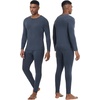 image:imageWiWi Thermal Underwear for Men Bamboo Viscose Long Johns Set Soft Warm Base Layer Lightweight Top and Bottom Sets SXXLBmidnight Blue