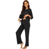 image:imageWiWi Viscose Bamboo Pajamas for Women 34 Sleeve Tops and Long Pants Sleepwear Pajama Set Soft Pjs Sets SXXLBlack