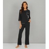 image:imageWiWi Viscose Bamboo Pajamas for Women 34 Sleeve Tops and Long Pants Sleepwear Pajama Set Soft Pjs Sets SXXLBlack