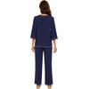 image:imageWiWi Viscose Bamboo Pajamas for Women 34 Sleeve Tops and Long Pants Sleepwear Pajama Set Soft Pjs Sets SXXLNavy