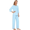 image:imageWiWi Viscose Bamboo Pajamas for Women 34 Sleeve Tops and Long Pants Sleepwear Pajama Set Soft Pjs Sets SXXLPale Blue