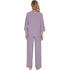 image:imageWiWi Viscose Bamboo Pajamas for Women 34 Sleeve Tops and Long Pants Sleepwear Pajama Set Soft Pjs Sets SXXLViolet