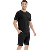 image:imageWiWi Viscose from Bamboo Loose Comfy Pajamas Set for Men Soft Summer Short Sleeve Sleepwear SXXLBlack