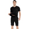 image:imageWiWi Viscose from Bamboo Loose Comfy Pajamas Set for Men Soft Summer Short Sleeve Sleepwear SXXLBlack