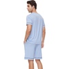 image:imageWiWi Viscose from Bamboo Loose Comfy Pajamas Set for Men Soft Summer Short Sleeve Sleepwear SXXLIce Blue