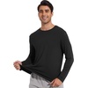 image:imageWiWi Viscose from Bamboo Mens Long Sleeve Tees Sun Protection Athletic Crew Neck Shirts for Pajamas SXXLAblack