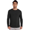 image:imageWiWi Viscose from Bamboo Mens Long Sleeve Tees Sun Protection Athletic Crew Neck Shirts for Pajamas SXXLAblack