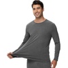 image:imageWiWi Viscose from Bamboo Mens Long Sleeve Tees Sun Protection Athletic Crew Neck Shirts for Pajamas SXXLAdark Heather Grey