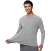 image:imageWiWi Viscose from Bamboo Mens Long Sleeve Tees Sun Protection Athletic Crew Neck Shirts for Pajamas SXXLAheather Grey