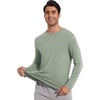 image:imageWiWi Viscose from Bamboo Mens Long Sleeve Tees Sun Protection Athletic Crew Neck Shirts for Pajamas SXXLAjasmine Green