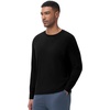 image:imageWiWi Viscose from Bamboo Mens Long Sleeve Tees Sun Protection Athletic Crew Neck Shirts for Pajamas SXXLBblack