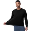 image:imageWiWi Viscose from Bamboo Mens Long Sleeve Tees Sun Protection Athletic Crew Neck Shirts for Pajamas SXXLBblack